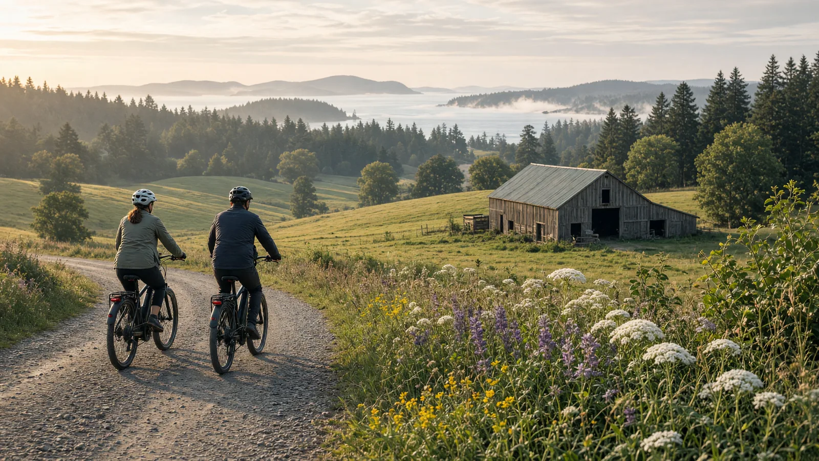 Scene in San Juan County, Washington — farm road