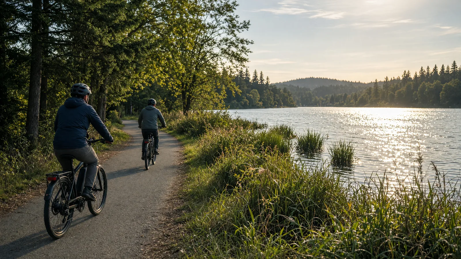 Scene in Thurston County, Washington — lakeside ride