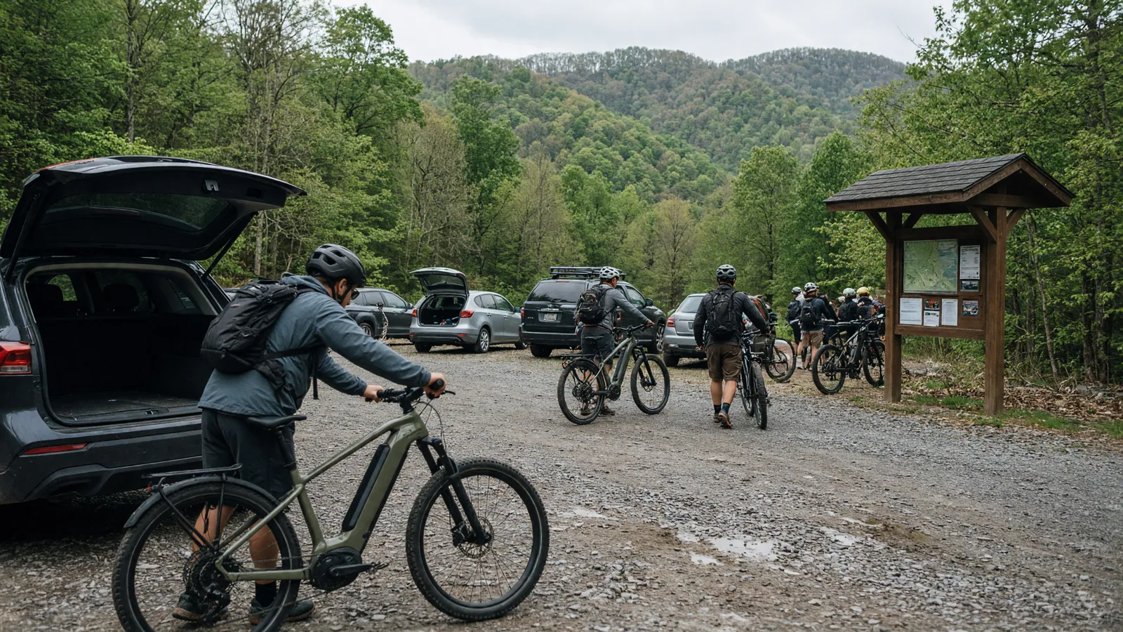 Scene in Cabell County, West Virginia, trailhead hub