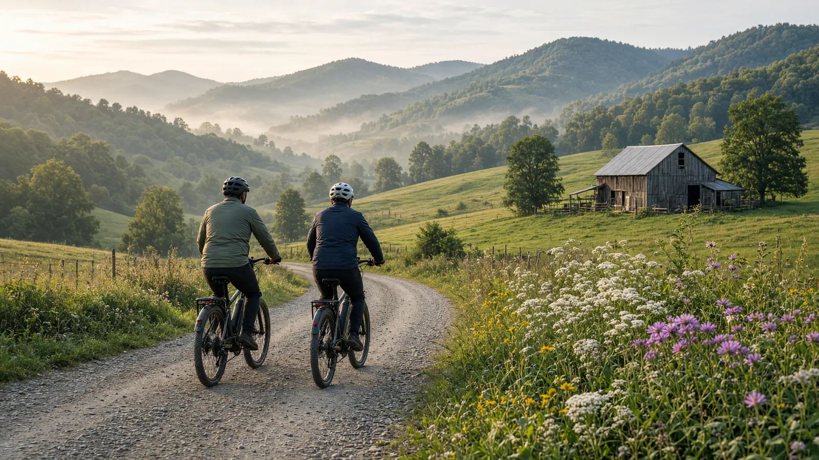 Scene in Grant County, West Virginia, farm road