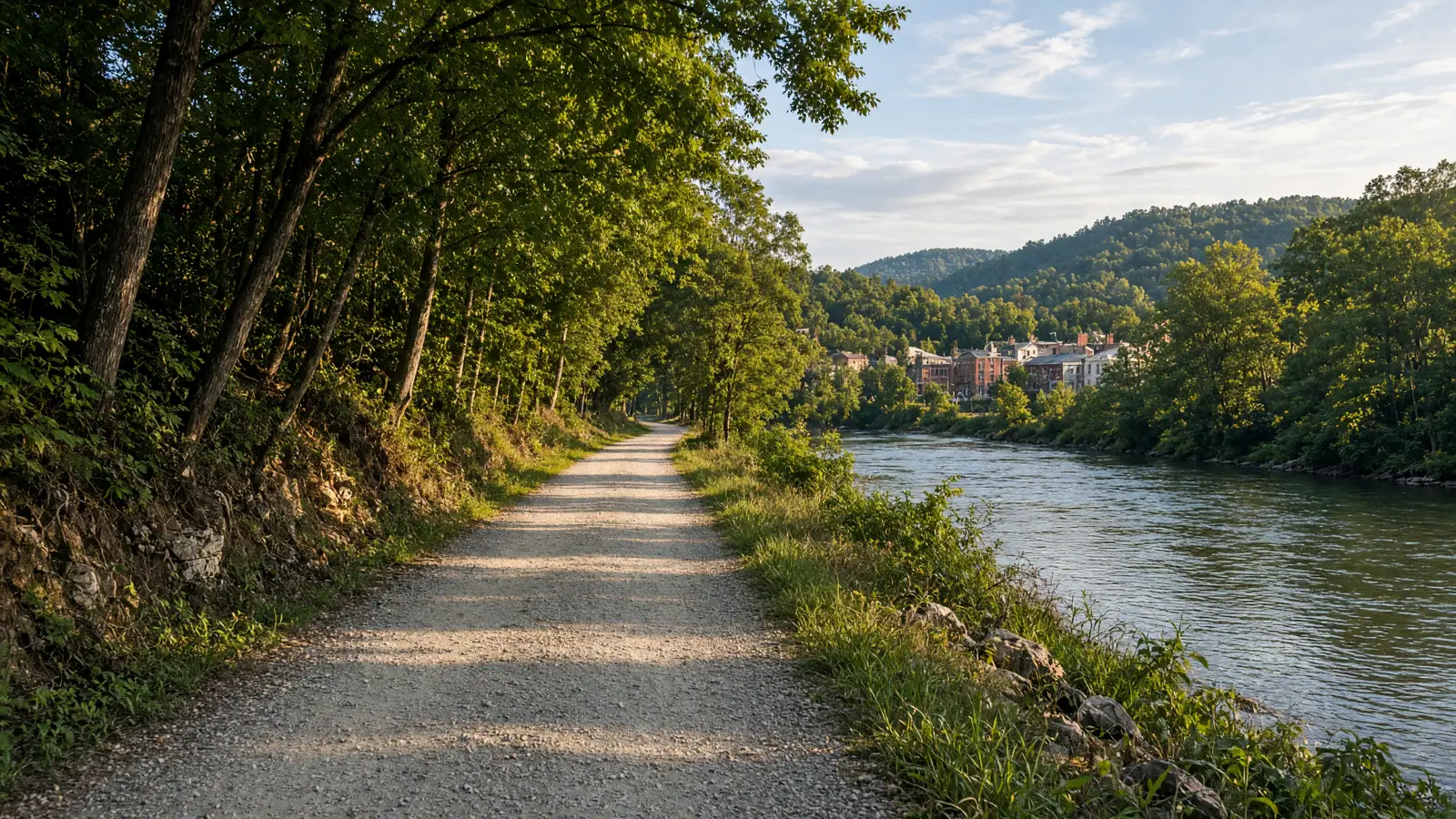 Empty outdoor trail landscape in Greenbrier County, West Virginia