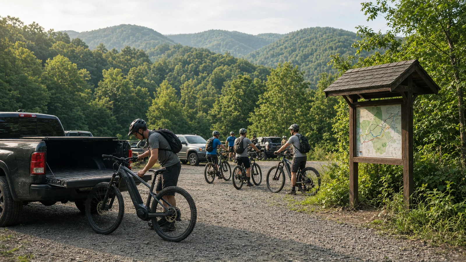 Scene in Hampshire County, West Virginia, trailhead hub