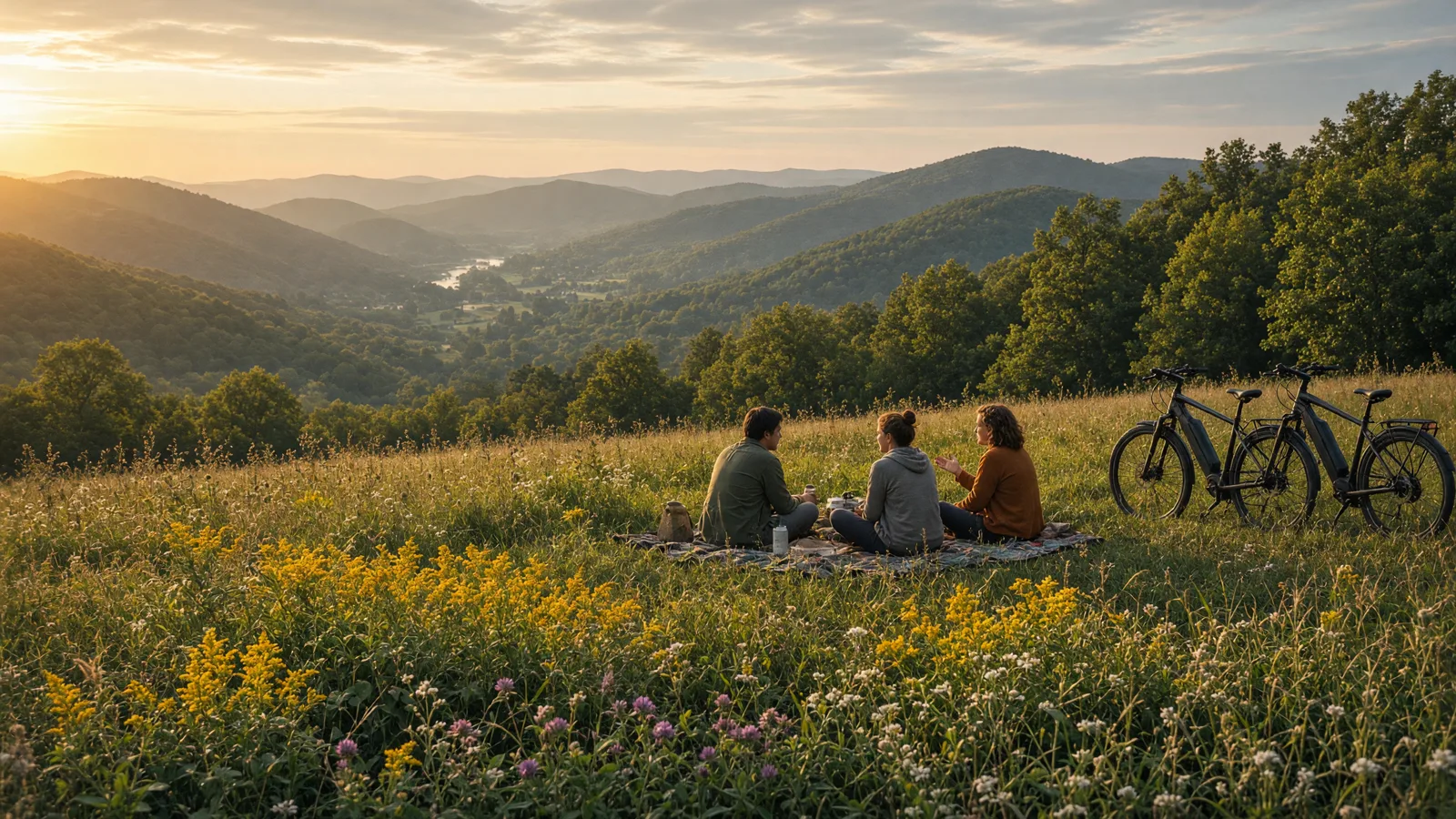 Scene in Marshall County, West Virginia, golden meadow