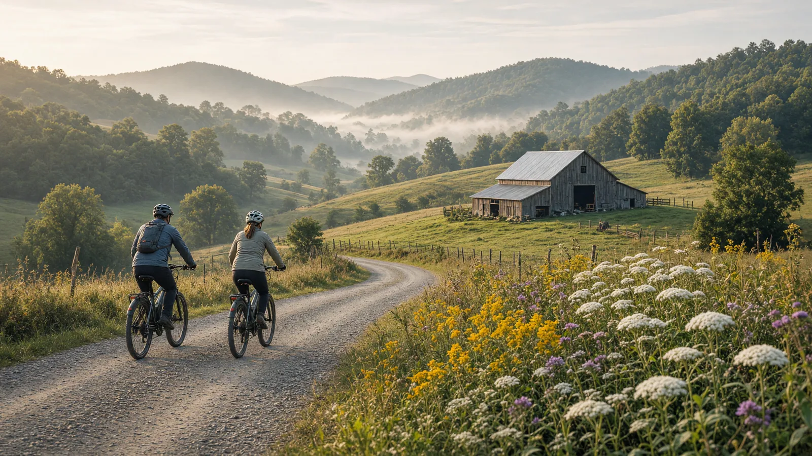 Scene in Tucker County, West Virginia, farm road