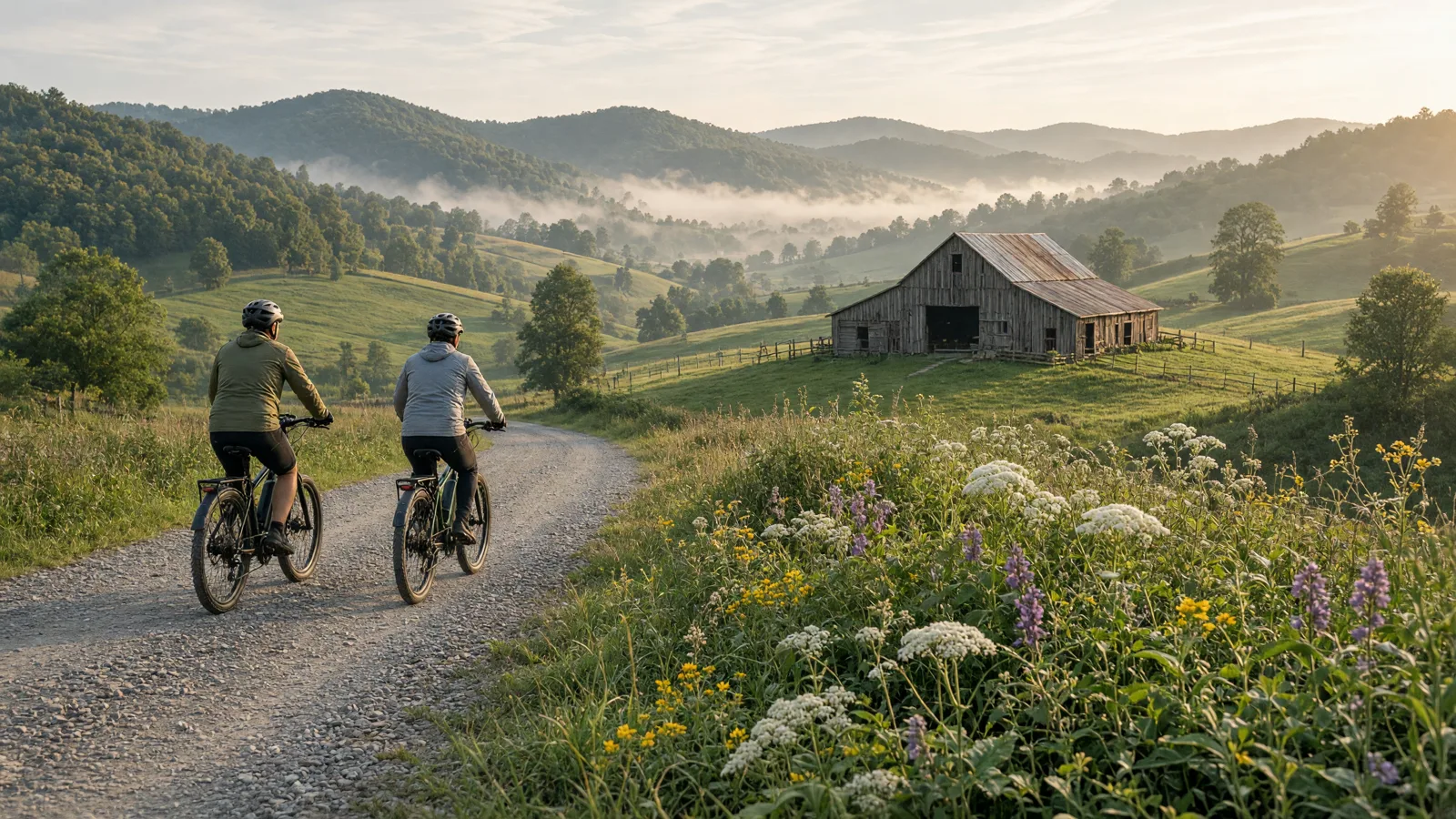 Scene in Upshur County, West Virginia, farm road