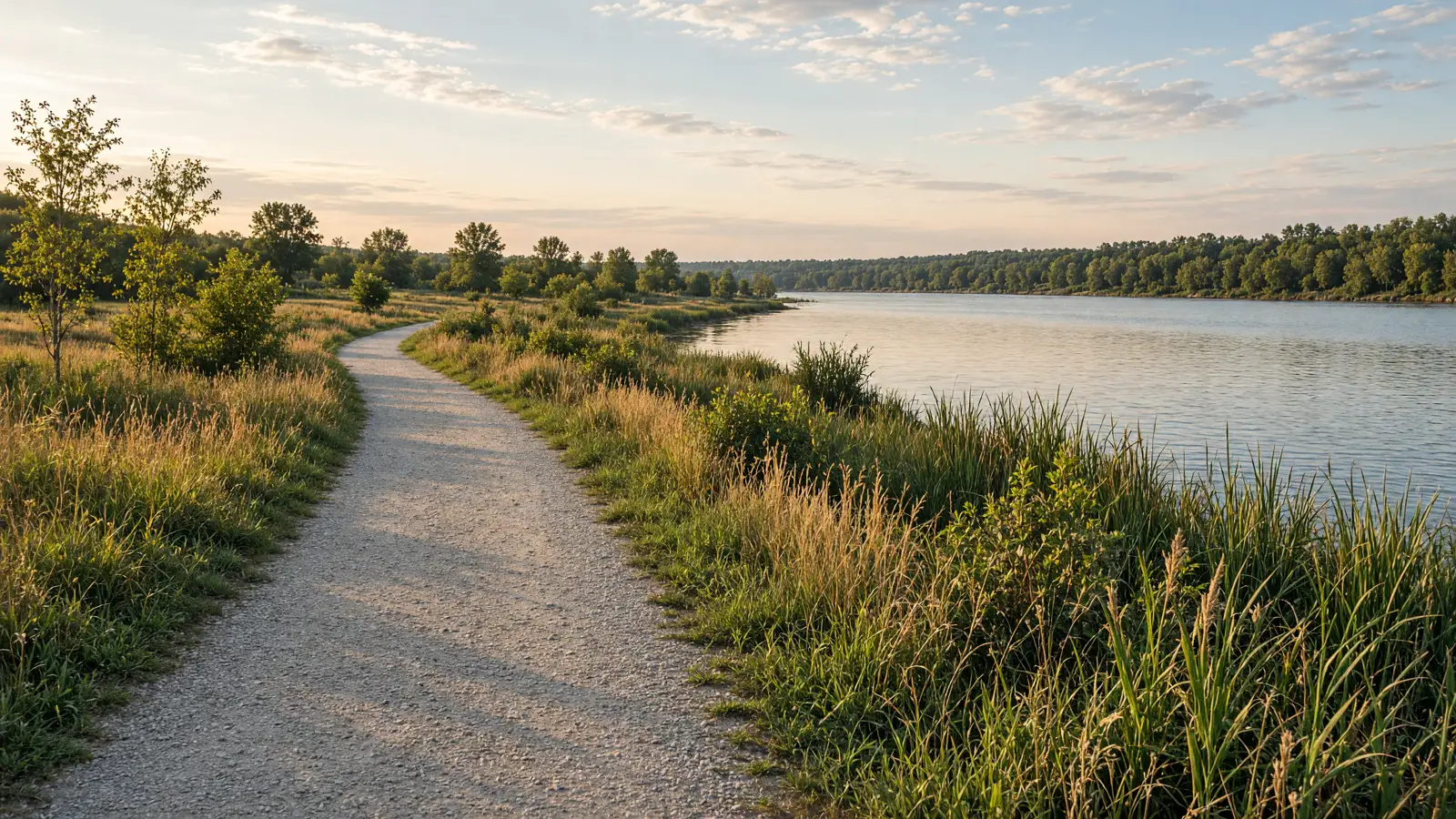 Empty outdoor trail landscape in Dane County, Wisconsin