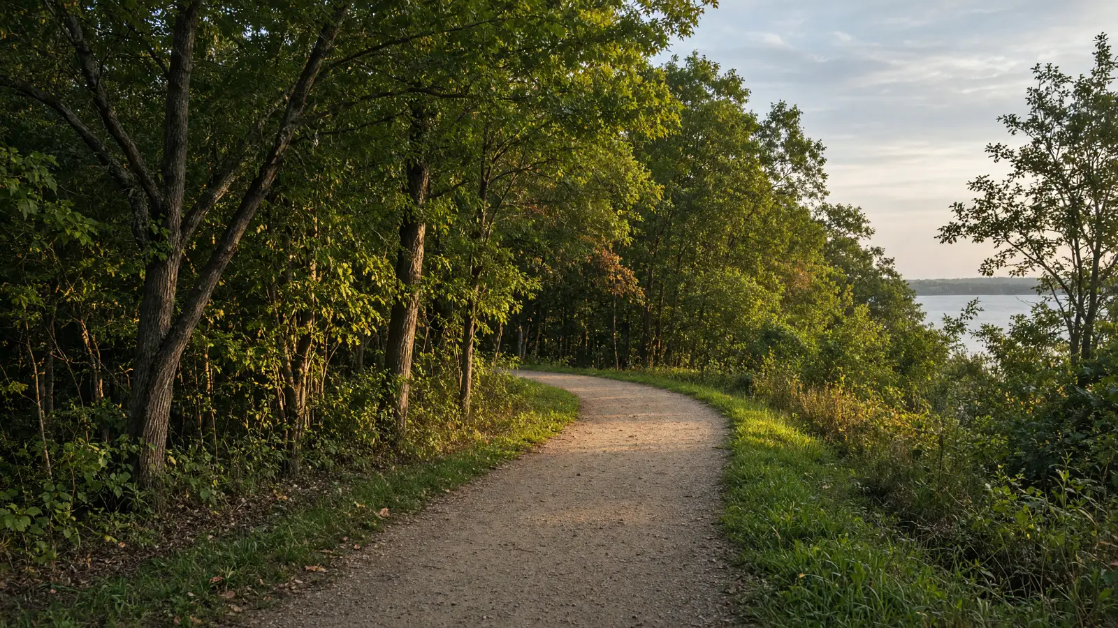 Empty outdoor trail landscape in Milwaukee County, Wisconsin