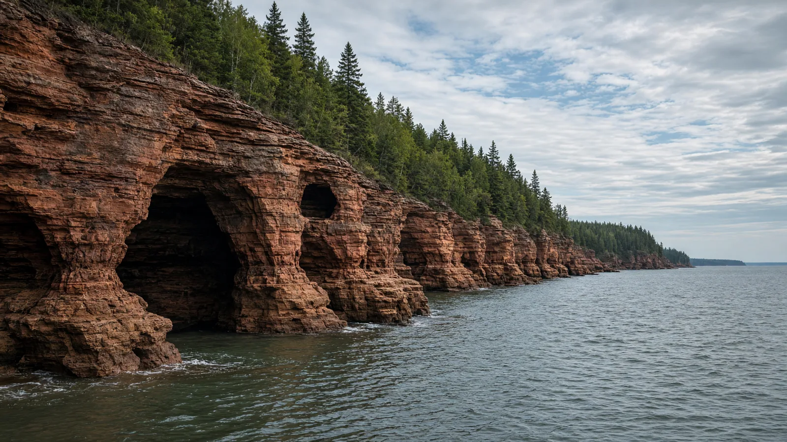 Apostle Islands sandstone sea caves on Lake Superior, Wisconsin