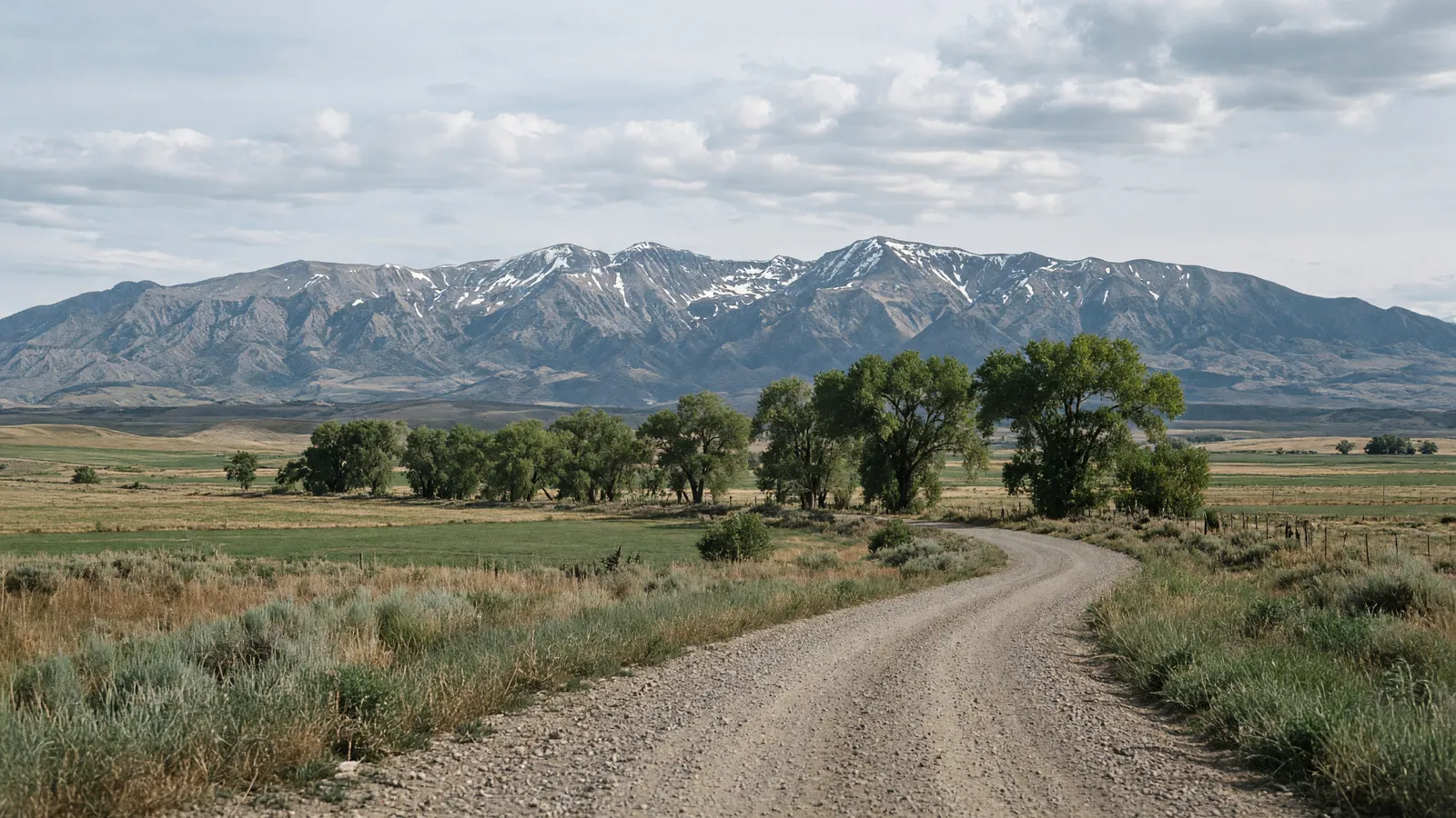 Empty Wind River valley light near Lander in Fremont County, Wyoming